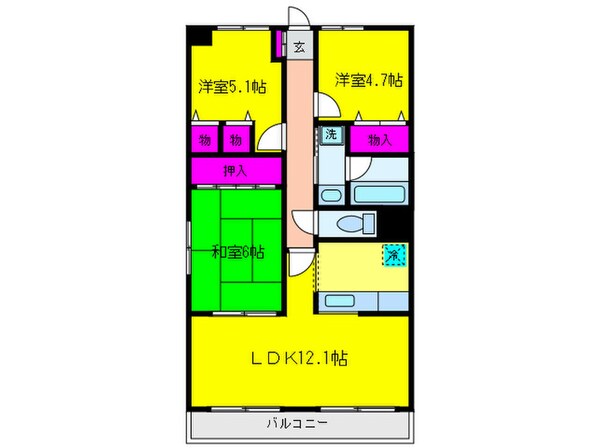 パ－クピア末広の物件間取画像